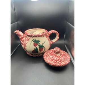 Red And White Strawberry Teapot